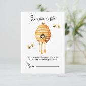 Little Honey Bee Baby shower Luier Raffle Kaart (Staand voorkant)