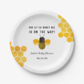 Little Honey Bee Baby shower Papier Bord (Voorkant)