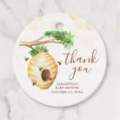 Little Honey Bee Baby shower Round Bedankjes Labels (Voorkant)