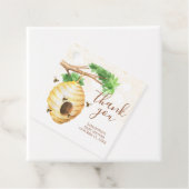 Little Honey Bee Baby shower Square Bedankjes Labels (In situ)