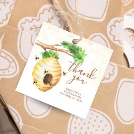 Little Honey Bee Baby shower Square Bedankjes Labels
