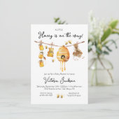 Little Honey Bee Baby shower waslijn Kaart (Staand voorkant)