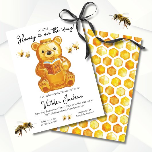Little Honey Bee Baby shower waslijn Kaart