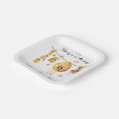 Little Honey Bee Baby shower waslijn Papieren Bordje (Gebogen)