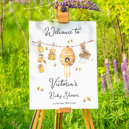Little Honey Bee Baby shower waslijn Poster