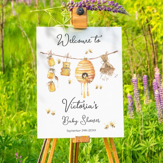 Little Honey Bee Baby shower waslijn Poster