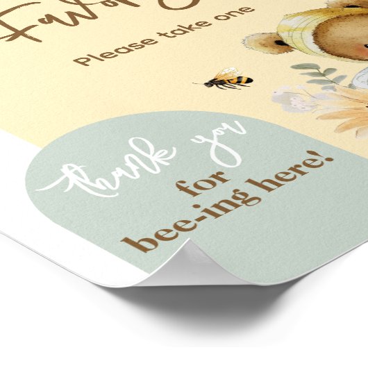 Little honey Bee Beer Baby shower Favors Poster (Hoek)