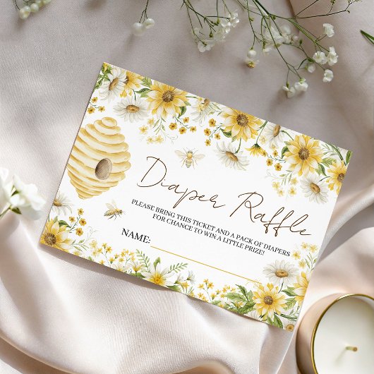 Little Honey Bee Bloemrijke Luier Raffle Kaart