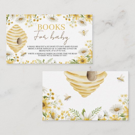 Little Honey Bee Books for Baby Request Informatiekaartje (Voorkant / Achterkant)