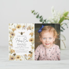 Little Honey Bee Chamomile Birthday Foto Kaart