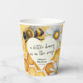 Little Honey Bee Comb Daisy Spring Baby shower Papieren Bekers (Achterkant)