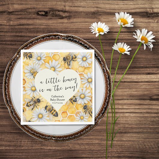 Little Honey Bee Comb Daisy Spring Baby shower Servet