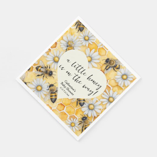 Little Honey Bee Comb Daisy Spring Baby shower Servet (Hoek)