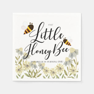 Little Honey Bee Daisy Girl Birthday Servet