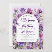 Little Honey Bee Rozen Baby shower Uitnodiging (Voorkant)
