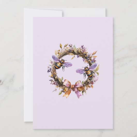 Little Honey Bee Rozen Baby shower Uitnodiging (Achterkant)