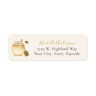 Little Honey Bee Soft Watercolor Return Address Etiket