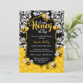 Little Honey - Bee Theme Baby shower Invitation Kaart (Staand voorkant)