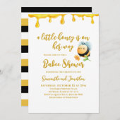Little Honey Bee Theme Simple Girl Baby shower Kaart (Voorkant / Achterkant)