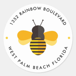 Little Honey Bee Verjaardag Retouradres Ronde Sticker