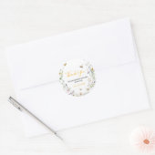 Little Honey Bee Wildflower Baby shower Bedankt Ronde Sticker (Envelop)