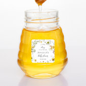 Little Honey Bee Yellow Floral Baby shower Vierkante Sticker