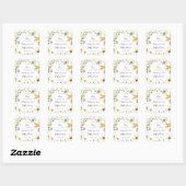 Little Honey Bee Yellow Floral Baby shower Vierkante Sticker (Vel)