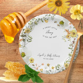 Little Honey Bee Yellow Wildflowers Baby shower Papieren Bordje