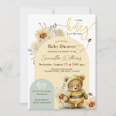 Little honey Bee Zonnebloem Beer Baby shower Kaart (Voorkant)