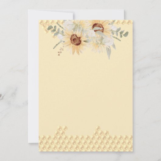 Little honey Bee Zonnebloem Beer Baby shower Kaart (Achterkant)