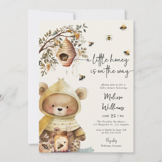 Little Honey Beer Foto Baby shower Uitnodiging (Voorkant)