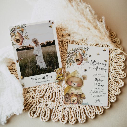 Little Honey Beer Foto Baby shower Uitnodiging