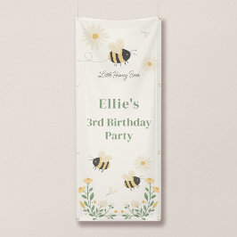 Little Honey Bees Verjaardagsfeest Verticale Banne Spandoek