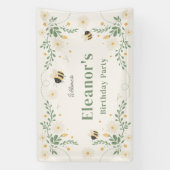 Little Honey Bees Welkom Verjaardagsfeest Banner (Verticaal)