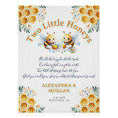 Little Honey Cute Bee Floral Duo Baby Girl Shower Perfect Poster (Voorkant)