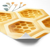 Little Honey Cute Bee Floral Duo Baby Girl Shower Perfect Poster (Hoek)