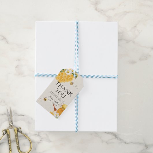 Little Honey Dank je baby shower Cadeaulabel (Met Touw)
