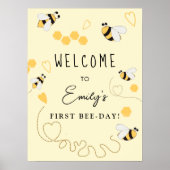 Little Honey eerste verjaardag welkomstbord Poster (Voorkant)