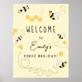 Little Honey eerste verjaardag welkomstbord Poster