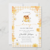 Little Honey Gingham Baby Shower Kaart (Voorkant)