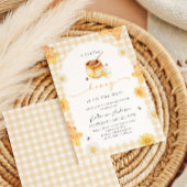 Little Honey Gingham Baby Shower Kaart