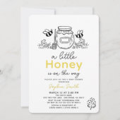 Little Honey Hand-drawn Bee Baby Shower Kaart (Voorkant)