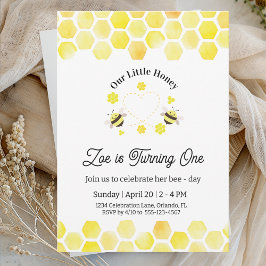 Little Honey Invitation Kids 1st Birthday Card Kaart