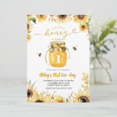 Little Honey krijgt eerste verjaardag Kaart (Staand voorkant)