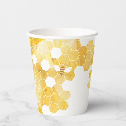 Little Honey On The Way Bee Baby shower Monogram Papieren Bekers (Voorkant)