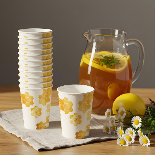 Little Honey On The Way Bee Baby shower Monogram Papieren Bekers