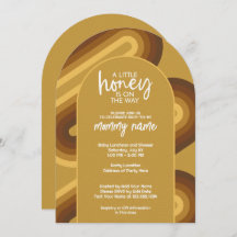 Little Honey on the Way Retro Stripes Baby shower