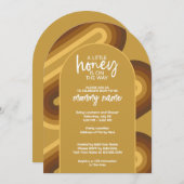 Little Honey on the Way Retro Stripes Baby shower Kaart (Voorkant / Achterkant)