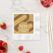 Little Honey on the Way Retro Stripes Baby shower Servet (Insitu)