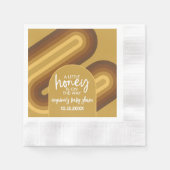 Little Honey on the Way Retro Stripes Baby shower Servet (Voorkant)